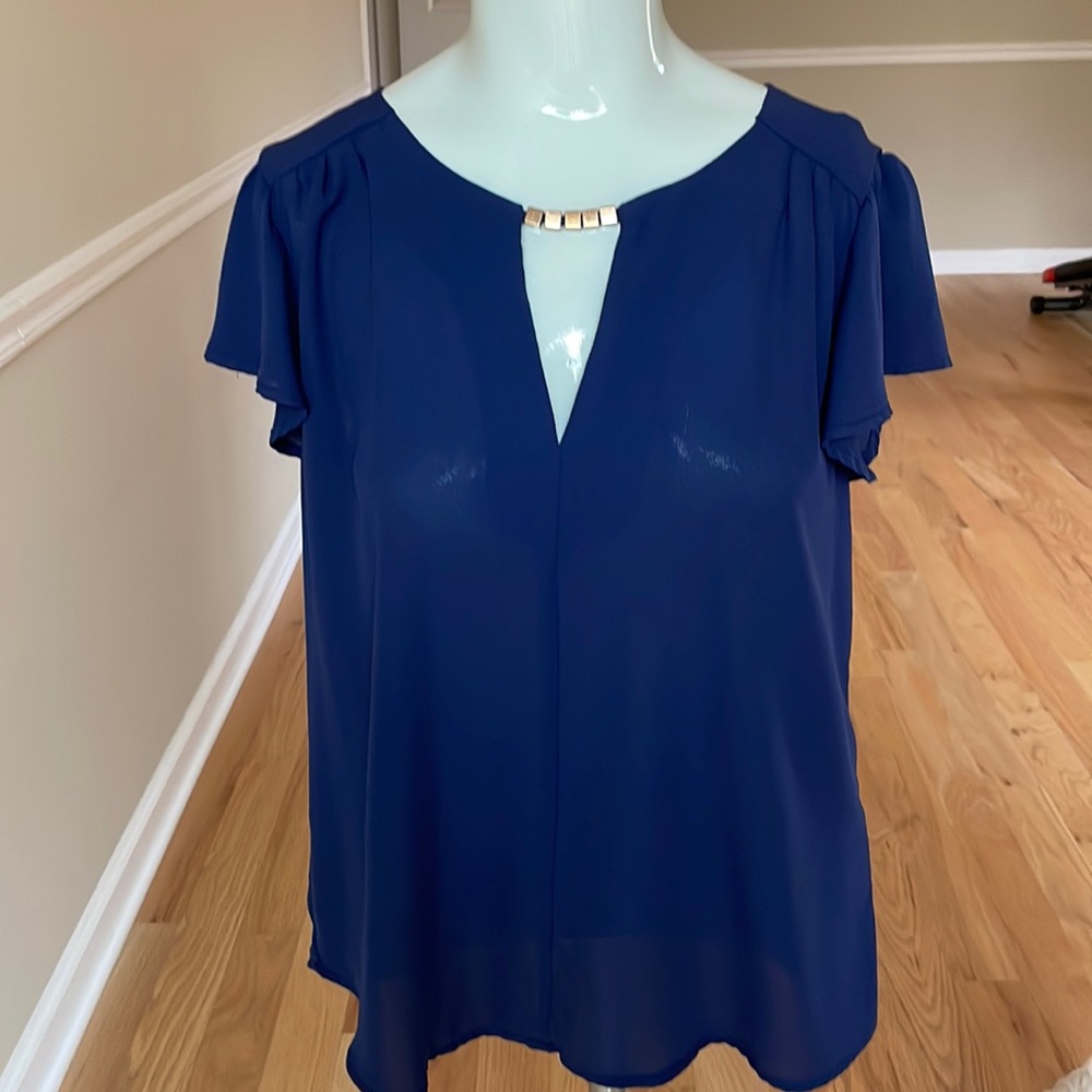 twine and string flutter sleeve top